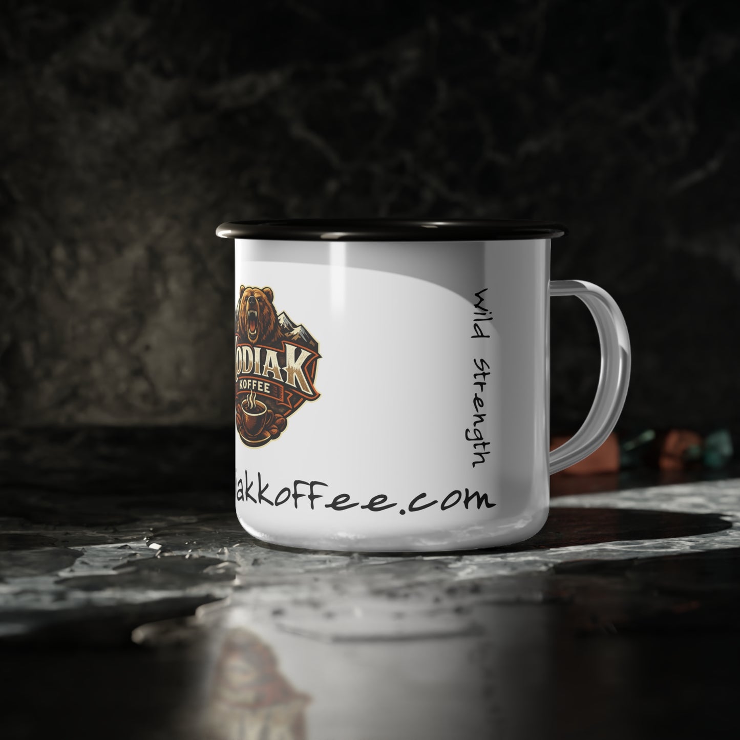 Kodiak Koffee Bear Logo Enamel Camp Cup | Bold Brew Camper Mug