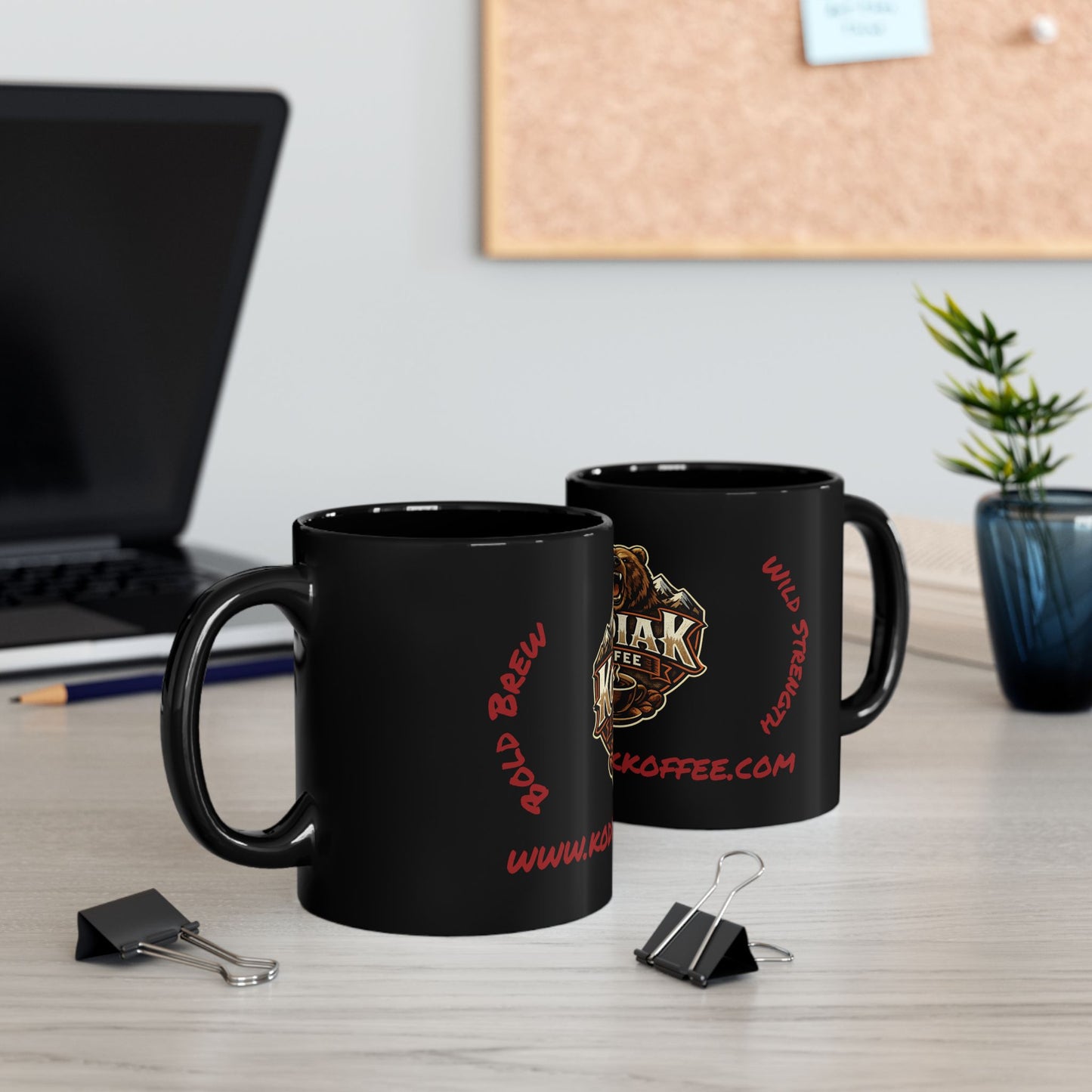 Kodiak Koffee Black Mug — Bear Logo Coffee Cup (11oz & 15oz)