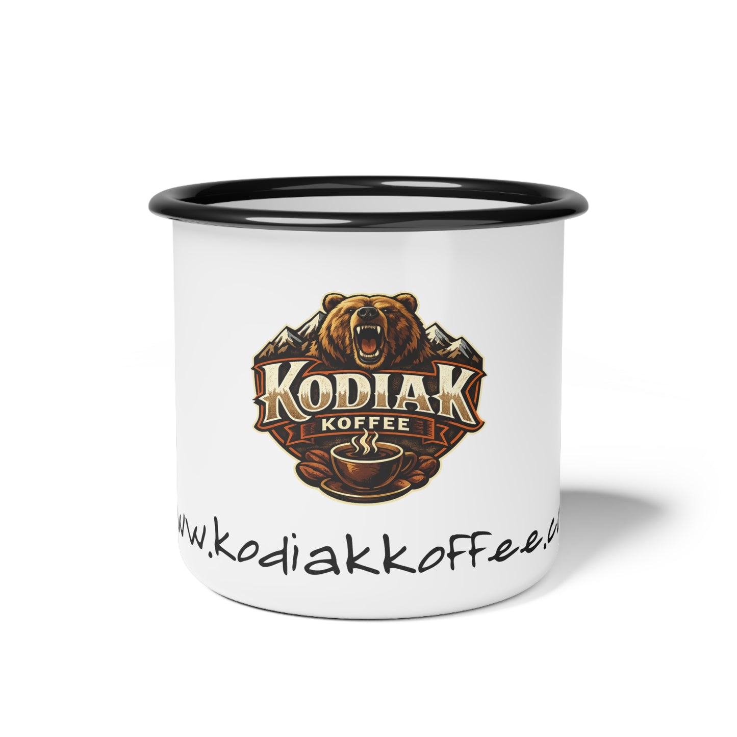 Kodiak Koffee Bear Logo Enamel Camp Cup | Bold Brew Camper Mug